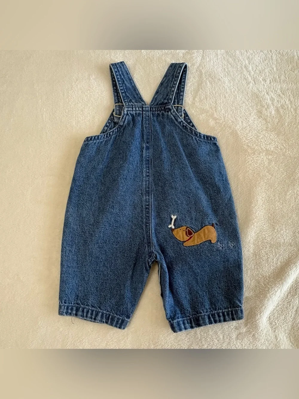 Carter Boys Infant Dog Gone Cute Denim Overalls with Dog Patch Size S (3 months)